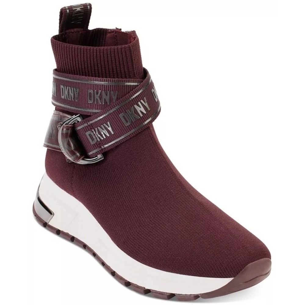 DKNY Women's Burgundy Slip-On Platform Sneaker Boot